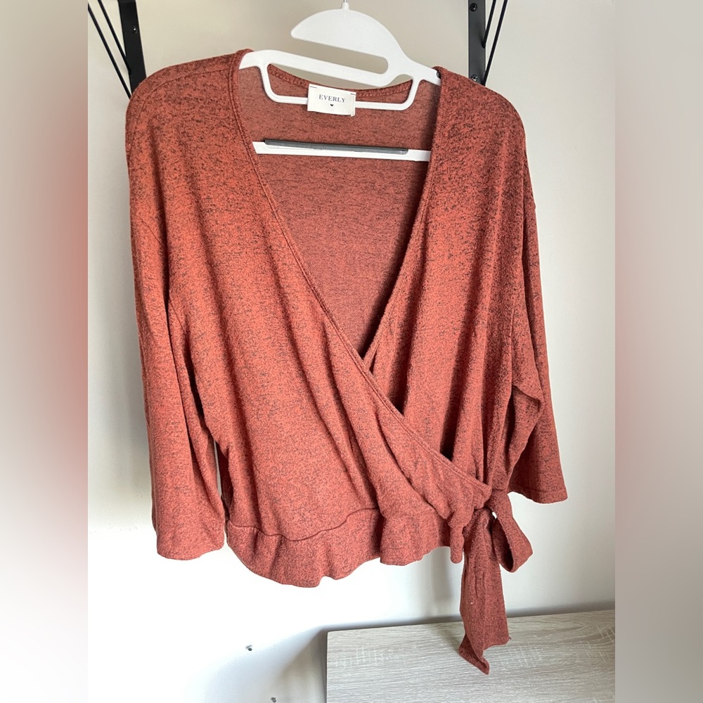 orange wrap top